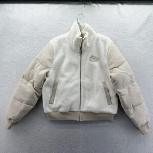 G-III 4Her Jacket Women Medium Kansas City Chiefs Cream Sherpa Faux Suede Bomber